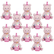 스탠딩에어벌룬 생일곰 57cm, 핑크, 10개