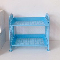 MF 귀여운 접이식 미니 선반 2단, 블루
