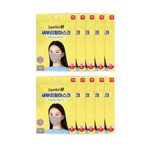 슈퍼리치 새부리형 일회용 마스크 대형, 그레이(AD303), 5매, 10개