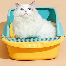 리빙토픽 고양이 컬러풀 화장실, 옐로우