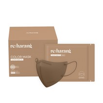 리하랑 컴포터블핏 4중 새부리형 컬러마스크 중형, 50개입, 브라운, 1개