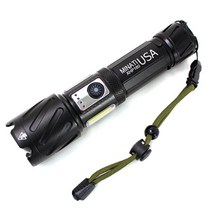 미나티 XHP 160 LED 충전식 줌 써치라이트 풀세트 J78, 1세트, 블랙