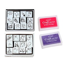Candy 즐거운 하루 스템프 C type 2종 x 12p + 잉크 2p 세트, 1세트, 랜덤발송