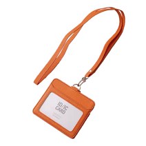 마링 고급 사원증 가로형 명찰케이스 + 릴홀더 + 끈 세트, 1세트, 12 오렌지