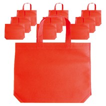 부직포 핸드 쇼핑백 10p, 레드