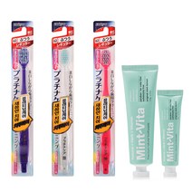 EBISU 플래티넘케어 칫솔 랜덤발송 3p + 민트비타치약 오리지널 120g + 40g, 1세트