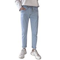 제제 남성용 스트링밴딩 워싱 데님팬츠