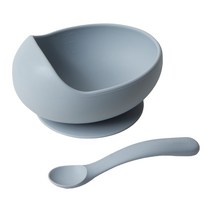 코니 혼자서척척 이유식 와이드 흡착볼 + 스푼 세트, 그레이씨드