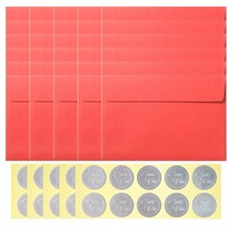 러브유원형스티커 50p + 청첩장 앤 엽서 봉투 50p 세트, 랜덤발송(스티커), 레드(봉투), 1세트