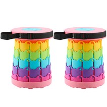 어린이용 캠핑 아코디언 폴딩 체어, 레인보우 핑크, 2개