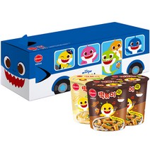 오테이스트 핑크퐁 아기상어 떡볶이 고소한 짜장맛 116g x 2p + 크림맛 111g 버스팩 세트, 1세트