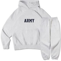 이지스튜디오 ARMY 더블 코튼 후드 + 팬츠 오버핏 세트