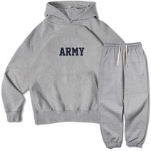 이지스튜디오 ARMY 더블 코튼 후드 + 팬츠 오버핏 세트