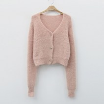 여성용 럽스 셔린 뽀송 파스텔 브이넥 가디건