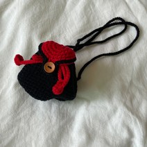 바이담수미 강아지 뜨개배낭 one size, 블랙, 1개