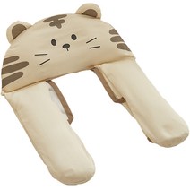 베베데코 유아용 프리미엄 마미품 비드폼 베개 세트 랑이, 베이지