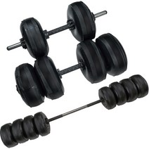 바디스터 워터맥스 무게조절 덤벨 바벨 세트, 35kg, 블랙