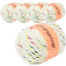 브랜드얀 다루마 칩스피럴 뜨개실 3mm 5p, 01 화이트베이스, 46m