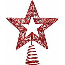 귀여운 촘촘 스타 수제 크리스마스 트리 별장식, 레드, 1개