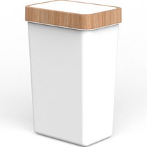 튤리 뱀부 원터치 휴지통 사각 10L, 화이트, 1개
