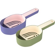 랜보어 고양이 받침대 모래삽 2종 세트, 퍼플, 그린