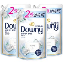 다우니 초고농축 섬유유연제 생화향기 클린 솝 리필, 1.6L, 3개