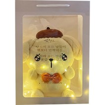 모리앤 산리오 러버스 중형인형 폼폼푸린 + 메시지쇼핑백 세트, 혼합색상