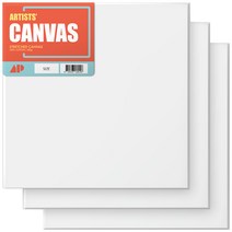 아트포인트 AP 미술 화판 면천 캔버스 정사각 3S, 3호, 3개