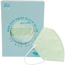 올바른 라이트 비말차단마스크 소형 KF-AD, 30개입, 1개, 민트