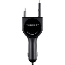 벤딕트 차량용 멀티 고속 릴타입 시거잭 C타입 + 5pin + 8pin, VDT-206, 블랙
