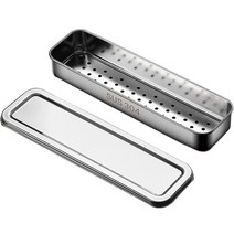 힐로 올 스테인리스 물빠짐 수저 정리함 + 뚜껑 세트, 수저함+뚜겅