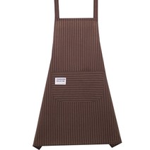 힐로 심플 줄무늬 슬림 라인 앞치마, 브라운, 1개