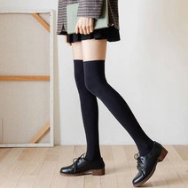 벨벳 오버 롱 여성 골프양말, 블랙, 1개
