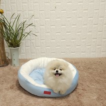 두기펫 반려동물 쏘옥 극세사 원형 방석, 블루