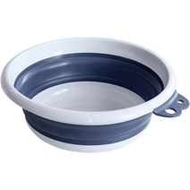네이쳐리빙 간편보관 접이식 대야 M, 블루, 1개