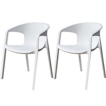 앤디 플라스틱 카페 의자 2p, 화이트