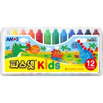 아모스 키즈 파스넷 크레용, 1개, 12색