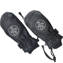 브렌스 스노우보드 골프 가죽 벙어리 장갑 양손착용, 블랙