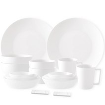 프렐류드 네오본 심플 2인 식기 홈세트, 화이트, 공기 2p + 대접 2p + 찬기 3종 x 2p + 접시 2p + 머그 2p