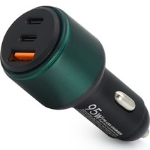 에이스피드 95W 시거잭 차량용 고속충전기 QC3.0 PD, 그린, C45