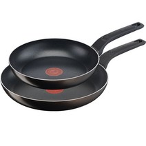 테팔 인덕션 티타늄 1X 액티쿡 프라이팬 세트, 프라이팬 24cm + 프라이팬 28cm, 블랙커피