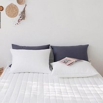 그래이불 부드러운 드레시한 코튼 60수 호텔 일자 누빔 침대 패드, 화이트