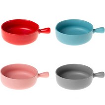 티온스 T40 손잡이그릇 면기 앞접시 오븐용 파스타그릇 4종, 레드, 스카이, 핑크, 그레이, 1세트