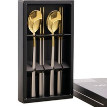 테이블아트 테광투 티타늄 스텐304 수저 2벌 세트, 혼합색상, 숟가락 2p + 젓가락 2p + 선물용 박스