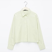 비엔엑스 여성용 데일리 카라넥 코튼 크롭 긴팔 셔츠 BV1BL005L0