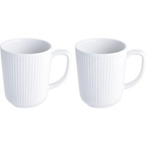 윤도자기 순백 머그컵 중 350ml, 화이트, 2개
