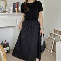메리로지 반팔 바스락 허리셔링 원피스