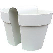 네오린 발코니 베란다 난간 걸이식 화분, 화이트