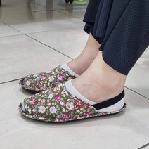 쿠션마루 꽃무늬 쿠션 밴드형 실내화, 그린, 1개