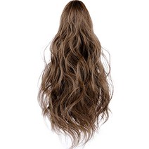 하이유니 히피 펌 숏 포니테일 부분가발 40cm, 라이트브라운, 1개